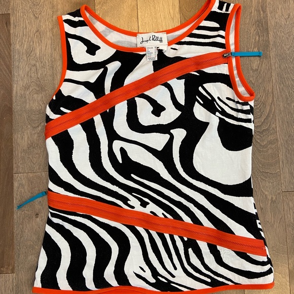 Zebra Printed Sleeveless Funky Top Small - Picture 13 of 14